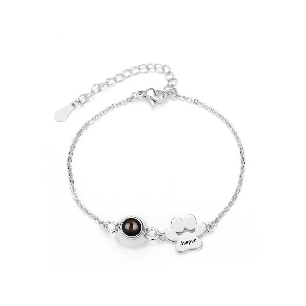 Custom Photo Projection Pet Paw Bracelet