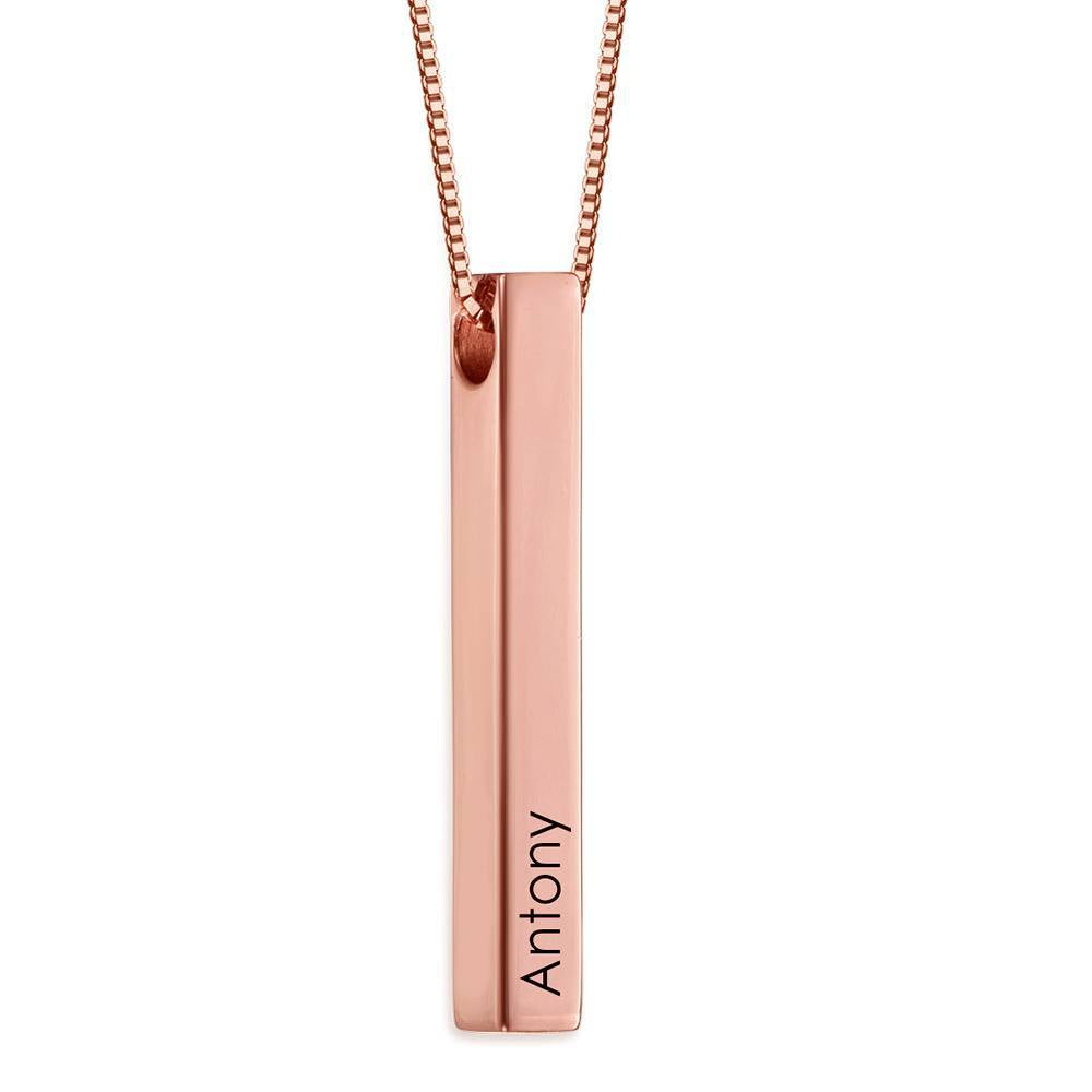 Personalized 3D Bar Name Necklace