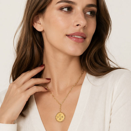 Personalized Compass Initial Necklace
