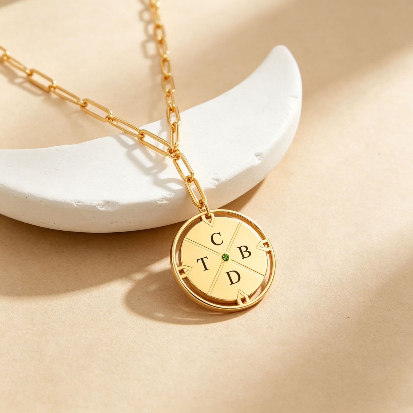 Personalized Compass Initial Necklace