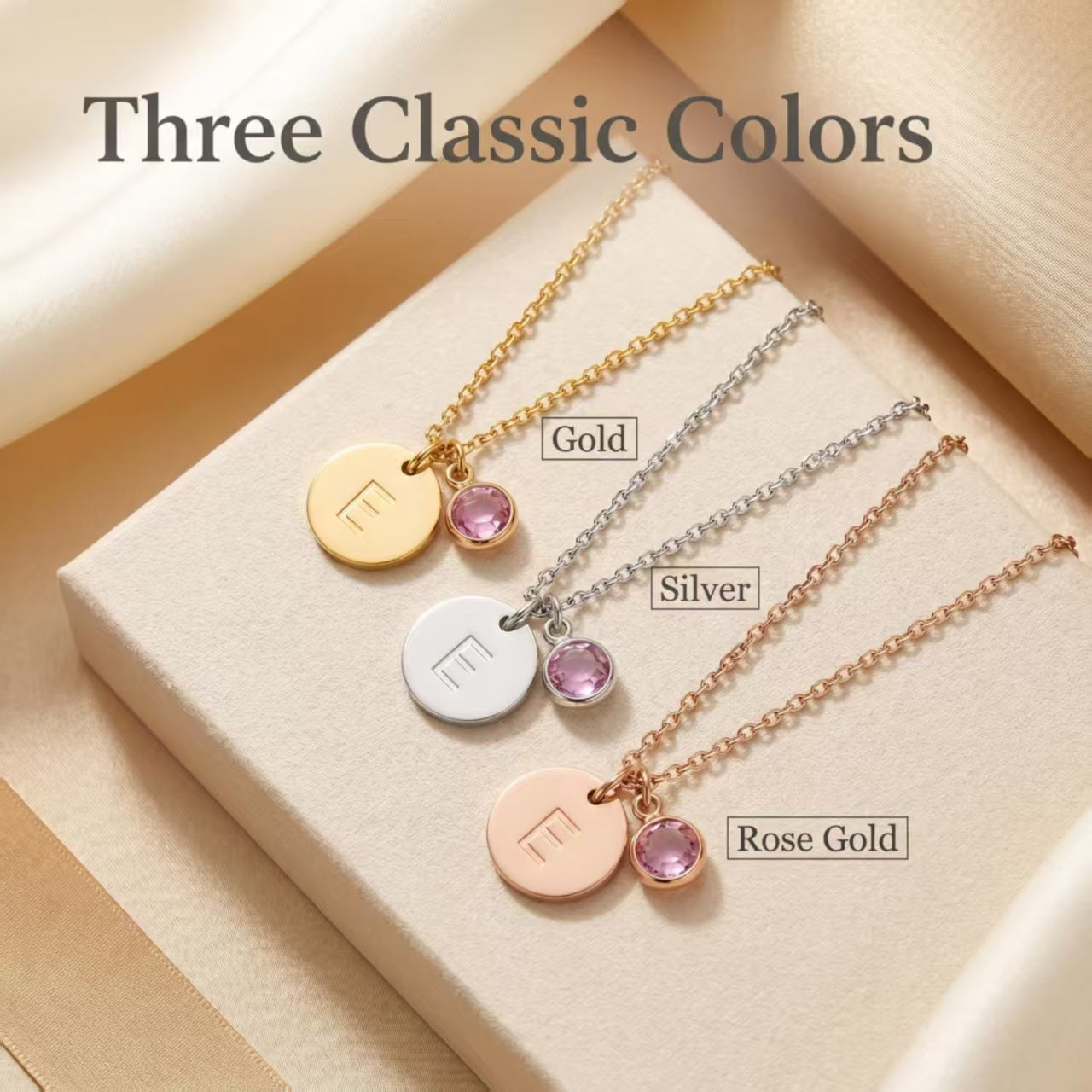 Initial Birthstone Necklace