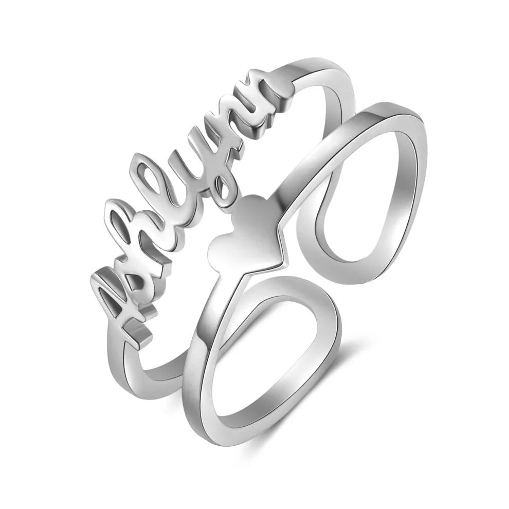 Custom Name Ring with Heart