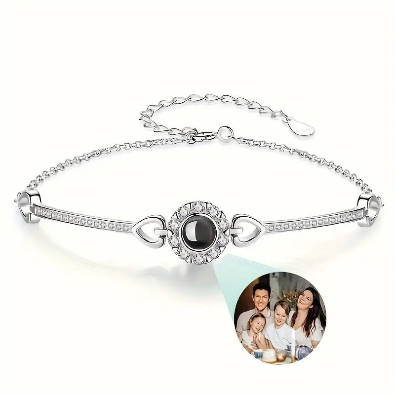 Custom Photo Projection Heart Chain Bracelet