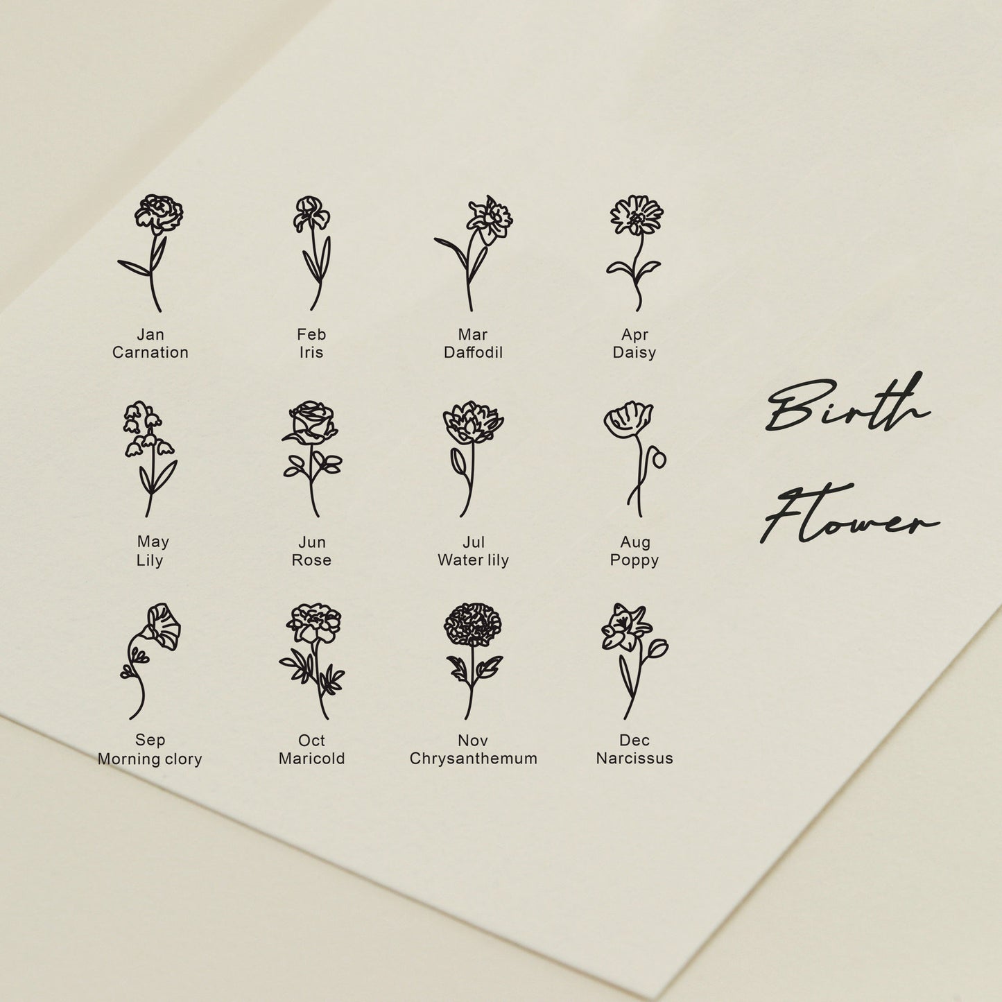 Birth Flower Name Necklace