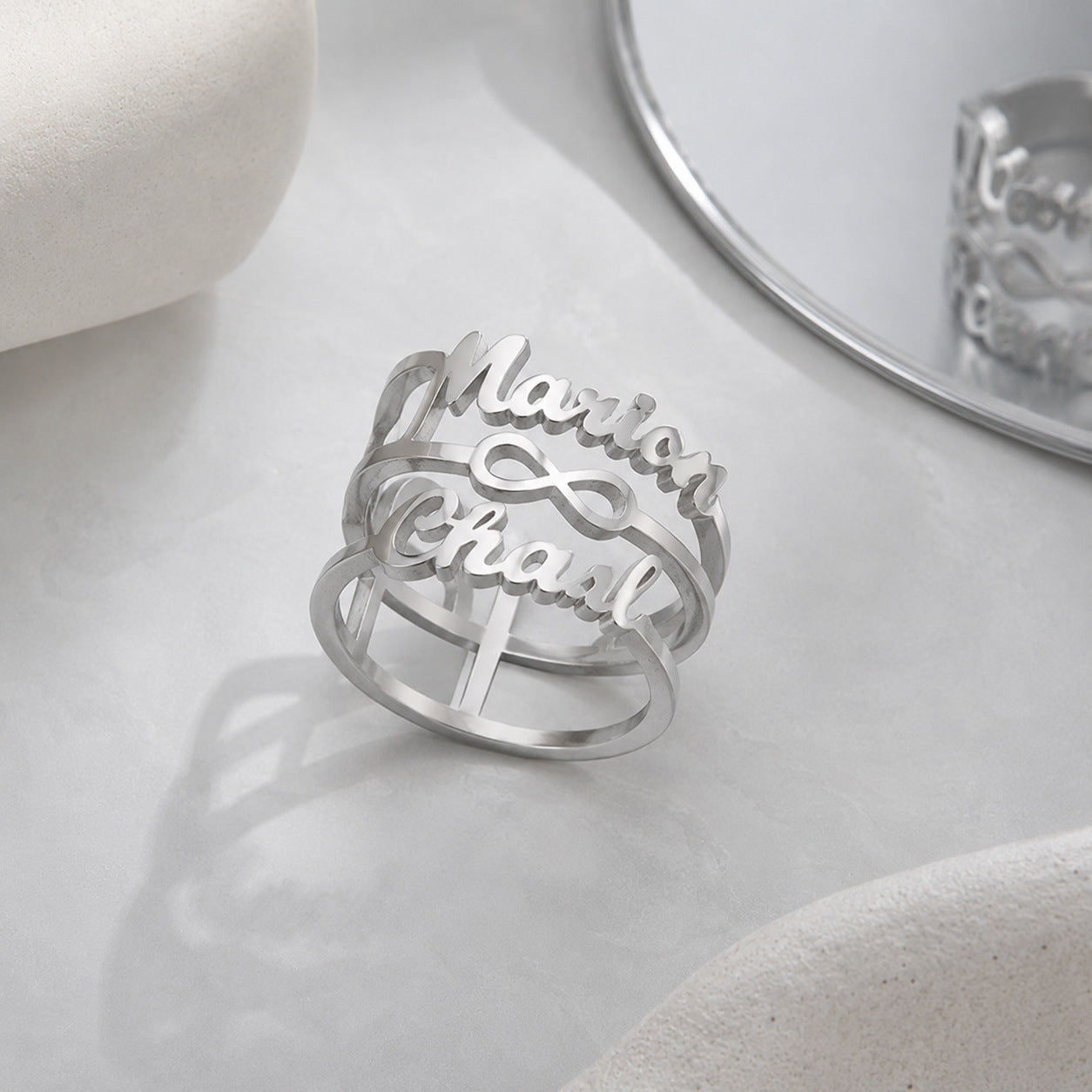 Custom Infinity Two Name Ring