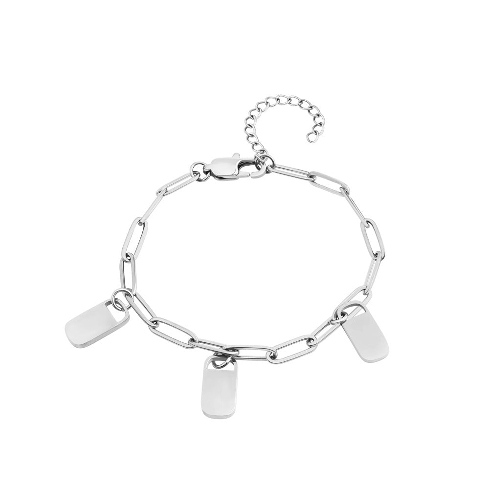 Custom Engraved Rectangle Tag Bracelet