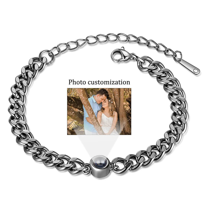 Custom Photo Projection Cuban Link Bracelet