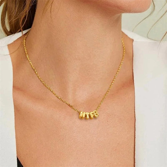 Custom Bubble Letter Name Necklace