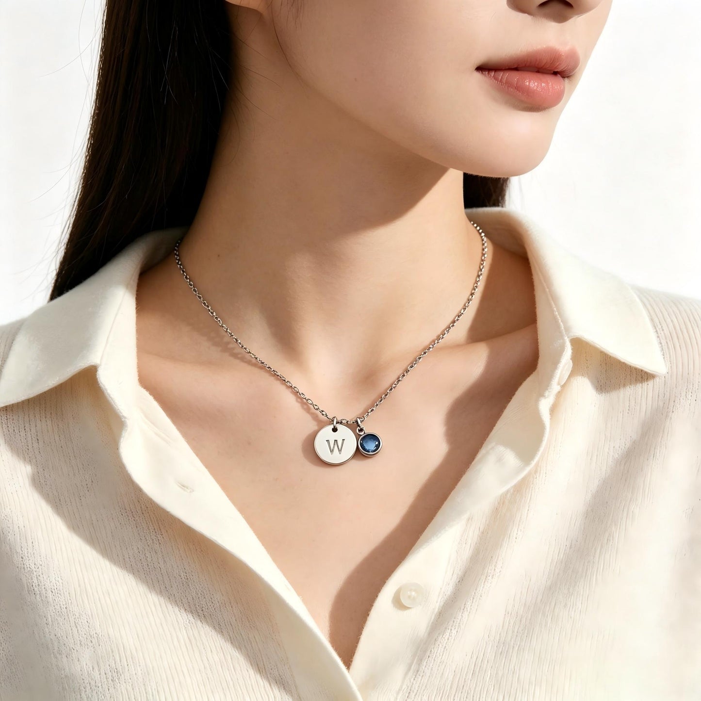 Initial Birthstone Necklace