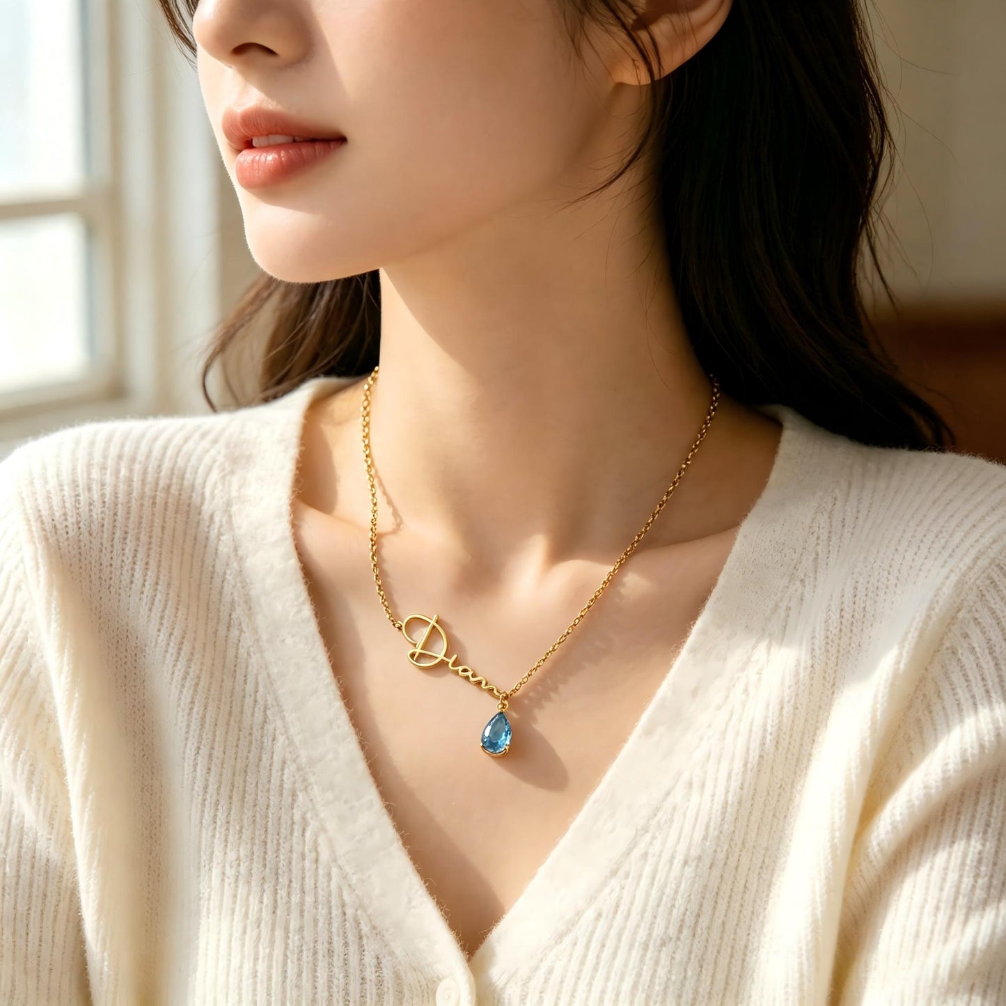 Personalized Birthstone Name Necklace