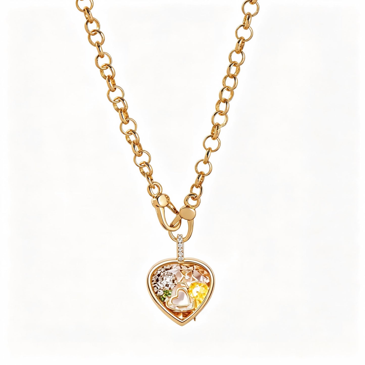 DIY Memory Locket Necklace – Openable Copper Heart & Square Pendant with Charms