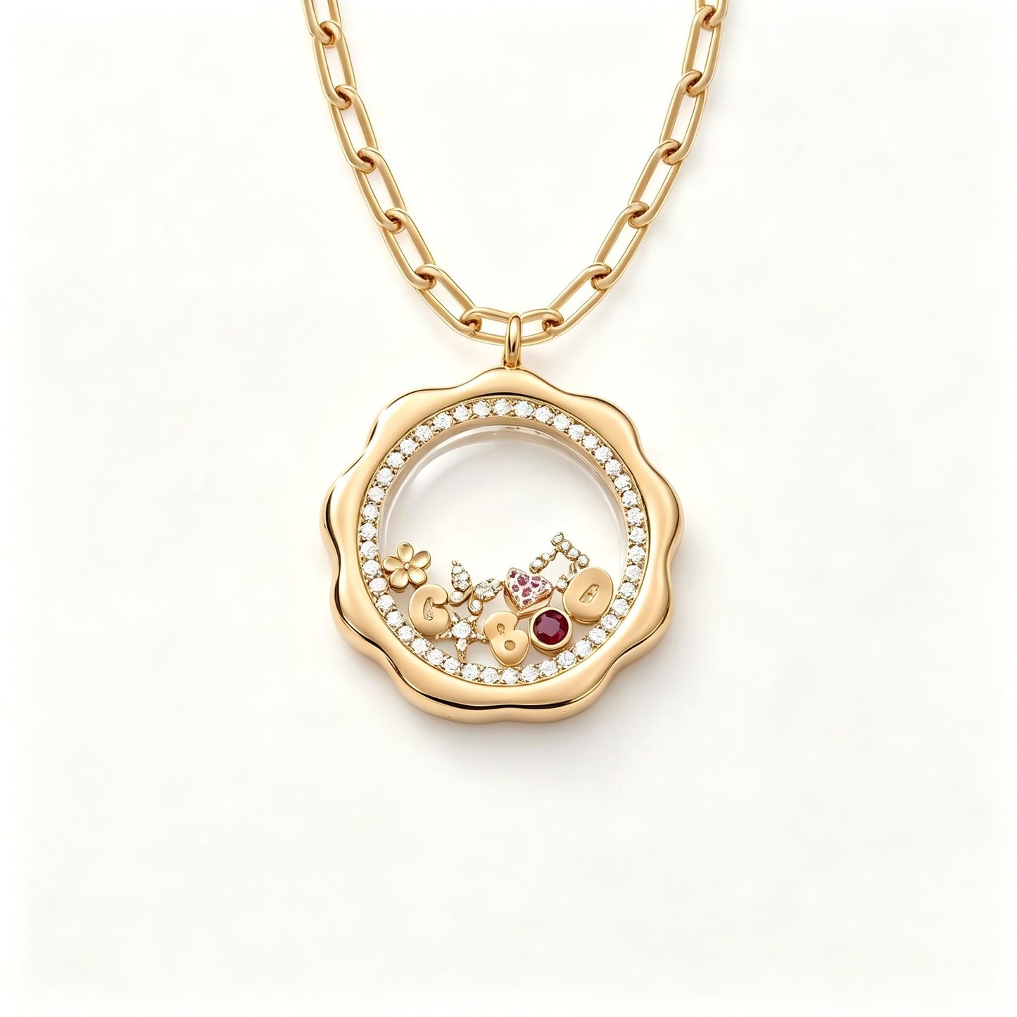 DIY Locket Necklace – Openable  Hollow Pendant in Irregular Heart & Square