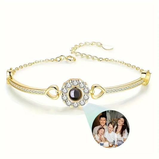 Custom Photo Projection Heart Chain Bracelet