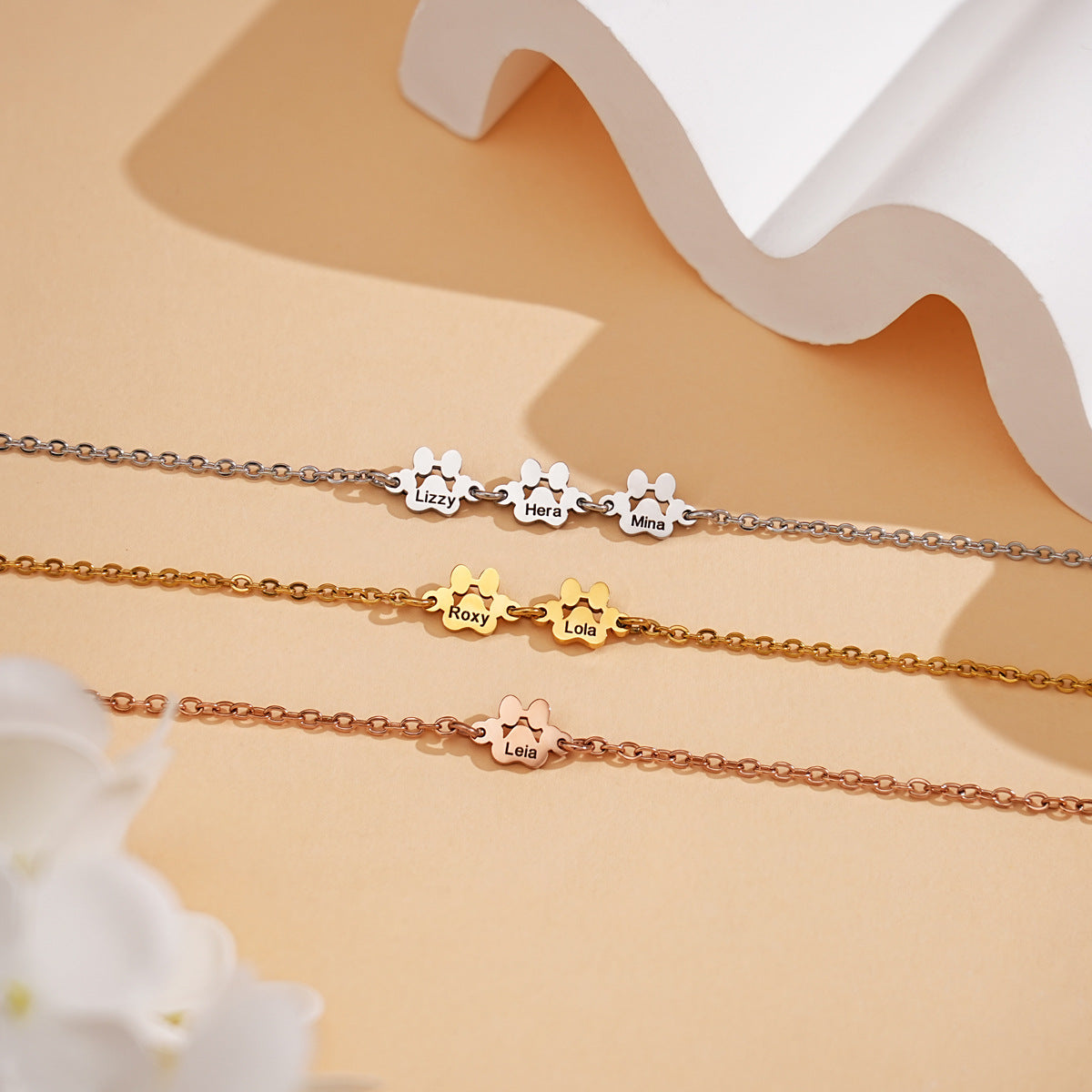 Personalized Pet Paw Name Bracelet