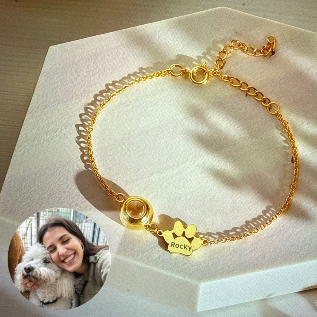 Custom Photo Projection Pet Paw Bracelet