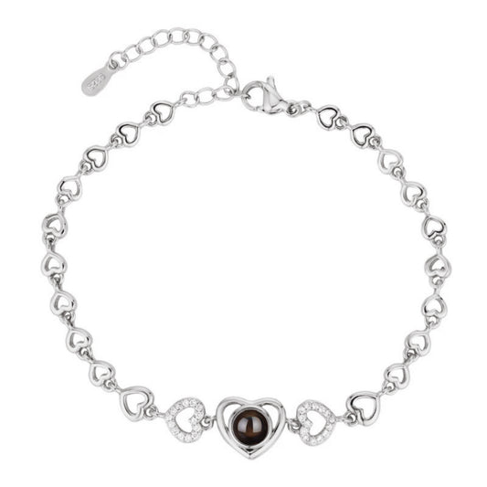 Custom Photo Projection Heart Beaded Bracelet