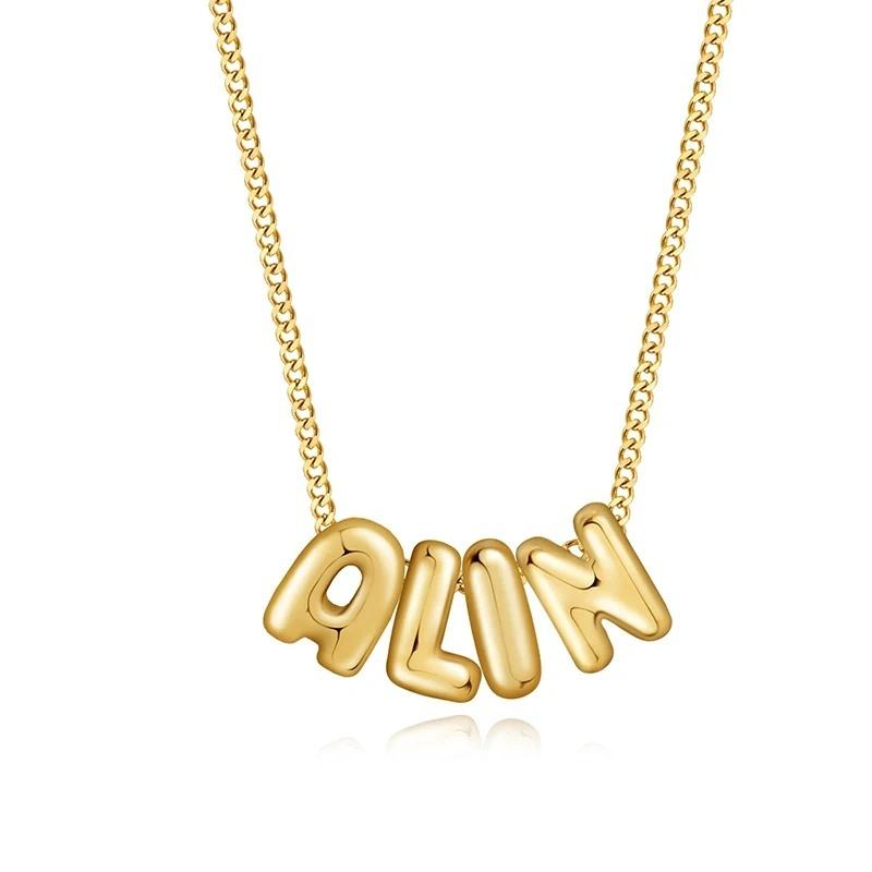 Custom Bubble Letter Name Necklace