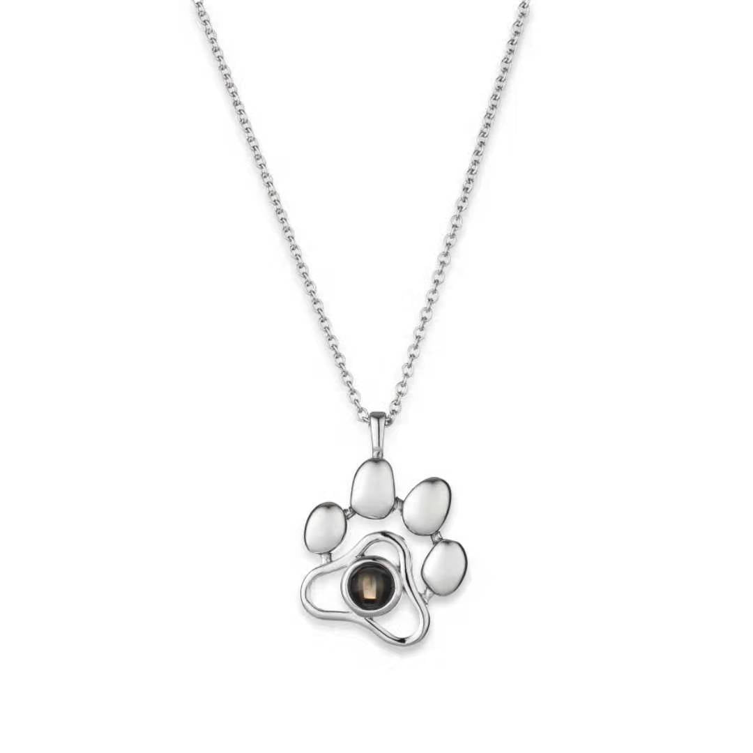 Custom Photo Projection Pet Paw Necklace