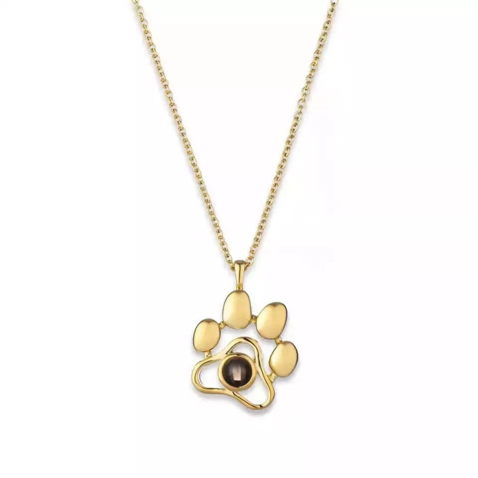 Custom Photo Projection Pet Paw Necklace
