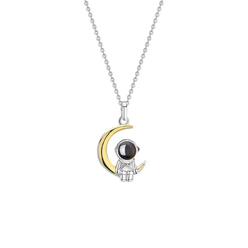 Custom Photo Projection Astronaut Necklace