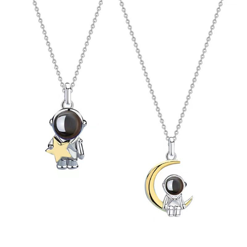 Custom Photo Projection Astronaut Necklace