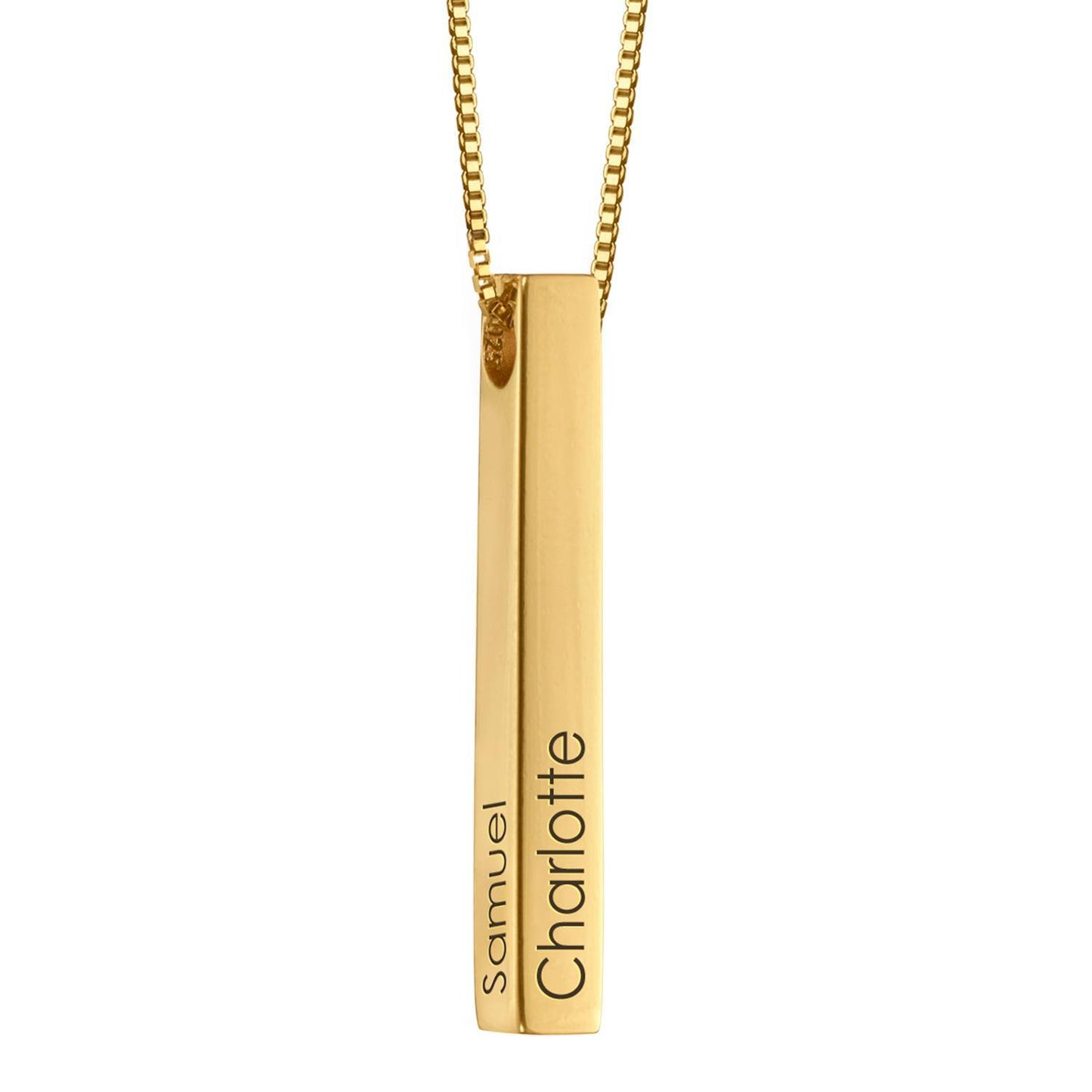 Personalized 3D Bar Name Necklace