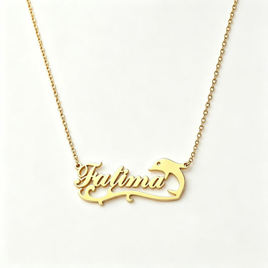 Personalized Dolphin Name Necklace