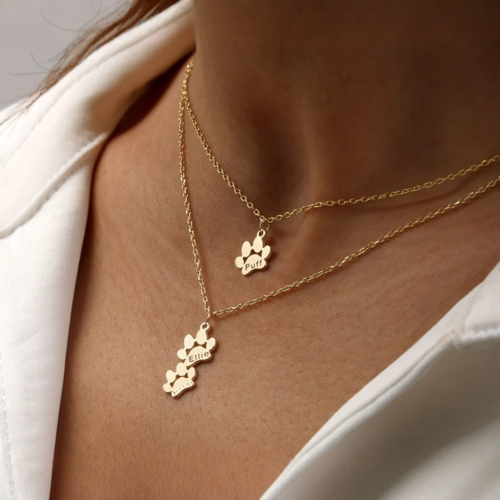 Personalized Paw Print Necklace