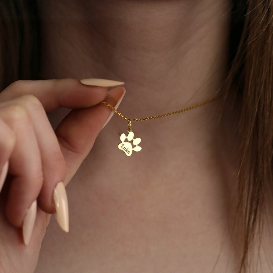 Personalized Paw Print Necklace
