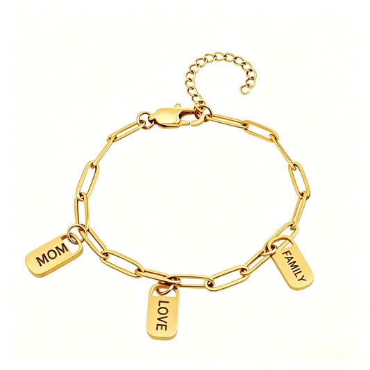 Custom Engraved Rectangle Tag Bracelet