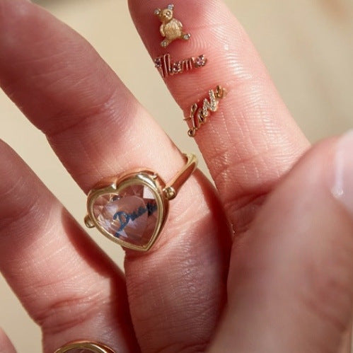 DIY Birthstone Locket Ring – Copper Heart & Round Box with Colorful Zirconia Charms