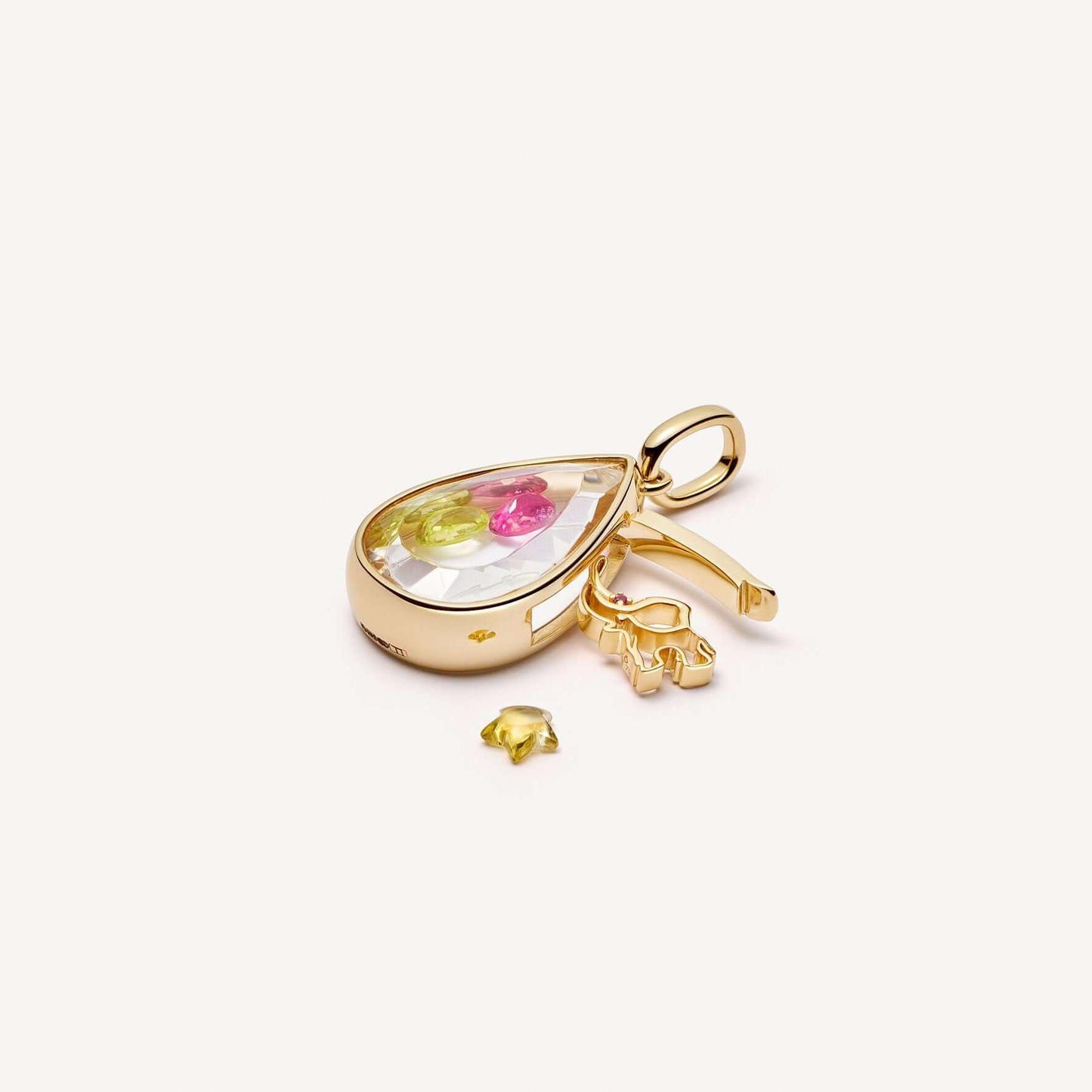 Ocean Heart Teardrop Locket Necklace – DIY Openable Copper Pendant with Charms