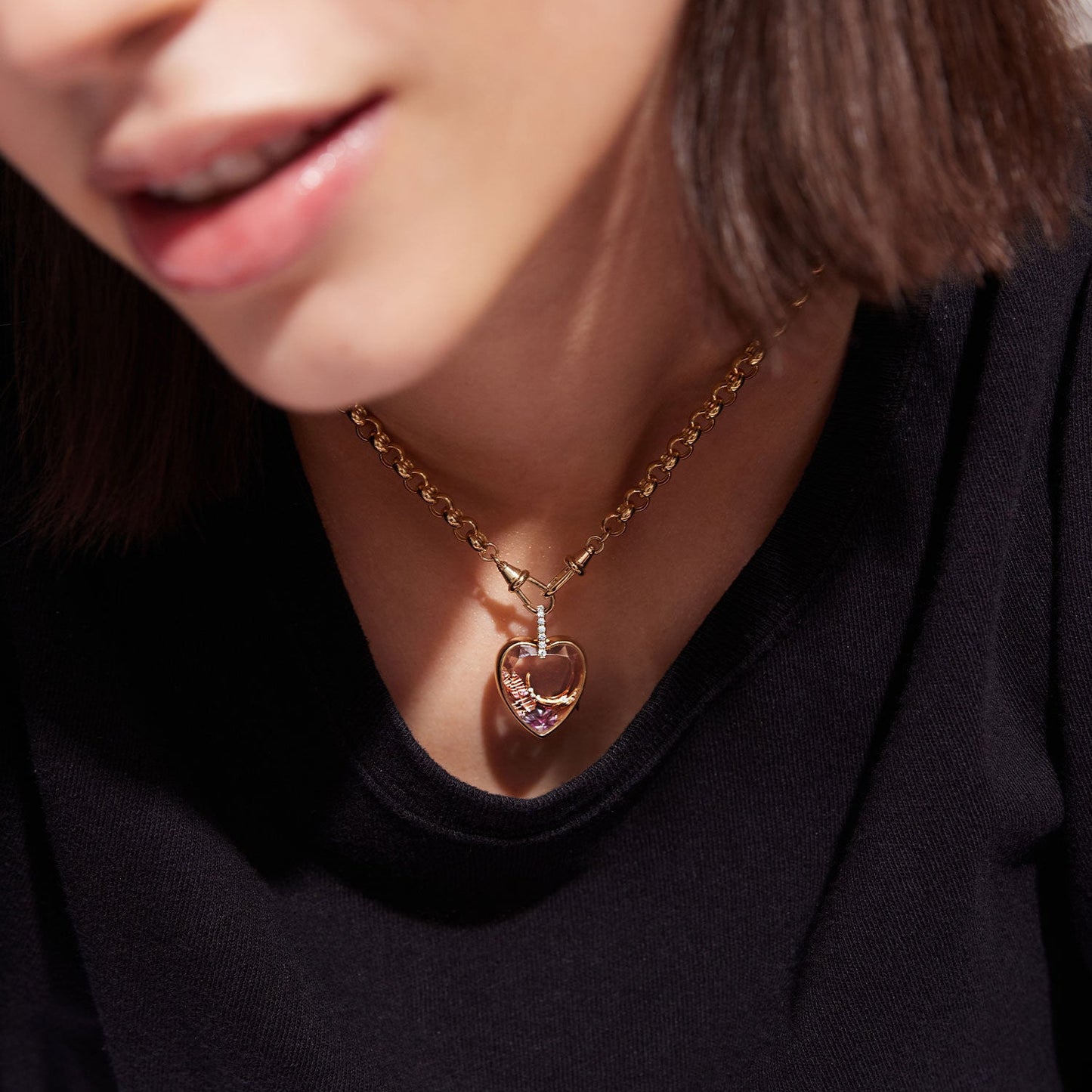 DIY Memory Locket Necklace – Openable Copper Heart & Square Pendant with Charms
