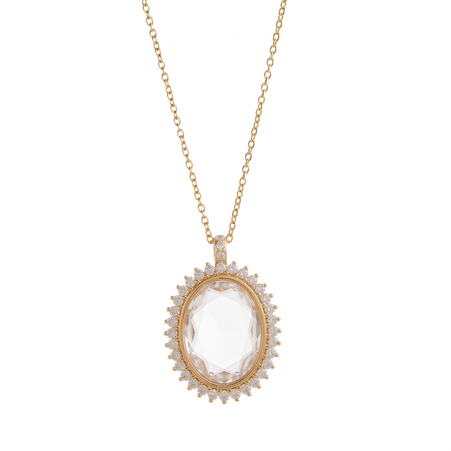 Crystal Frame Locket Necklace – DIY Copper Pendant with Rhinestone & Charms