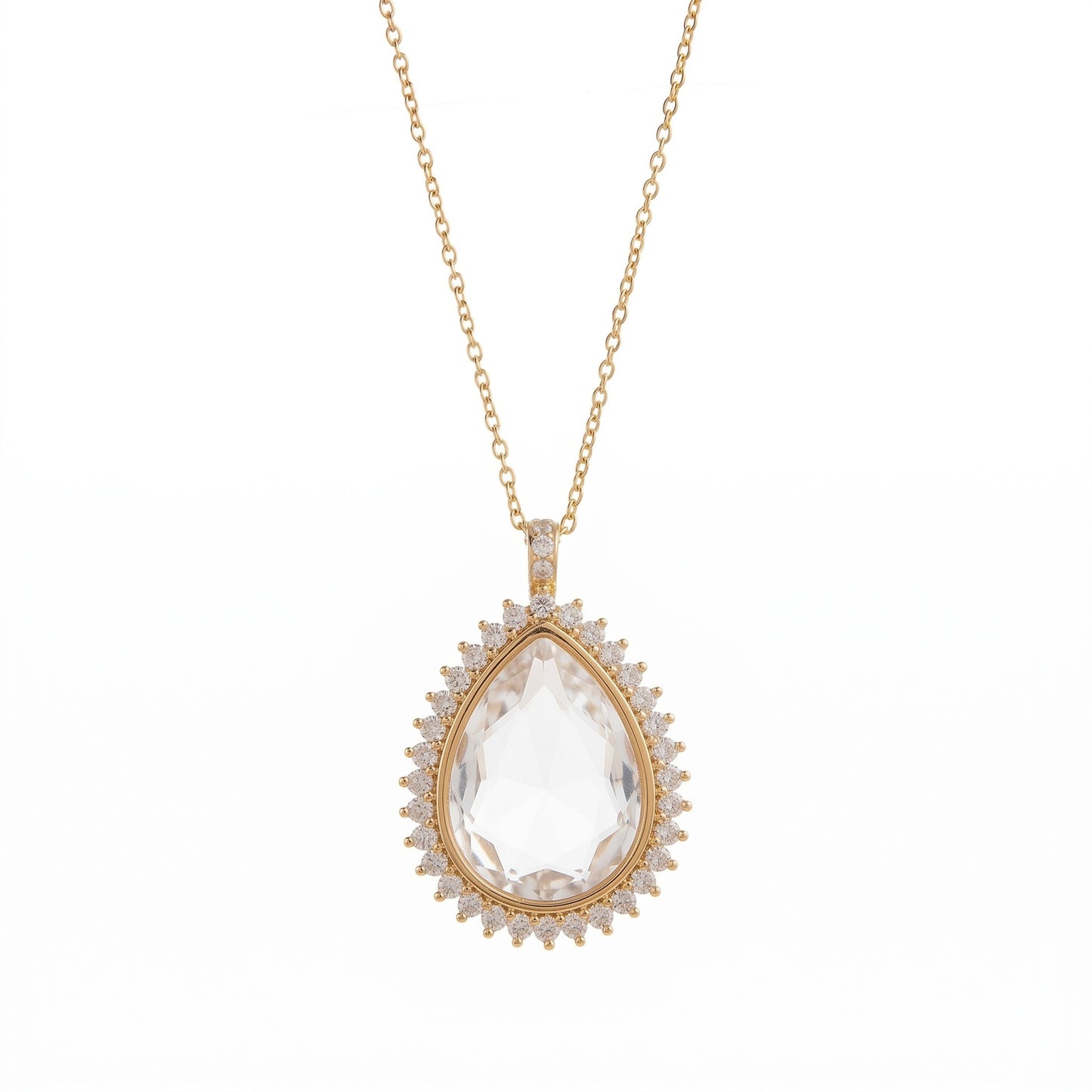 Crystal Frame Locket Necklace – DIY Copper Pendant with Rhinestone & Charms