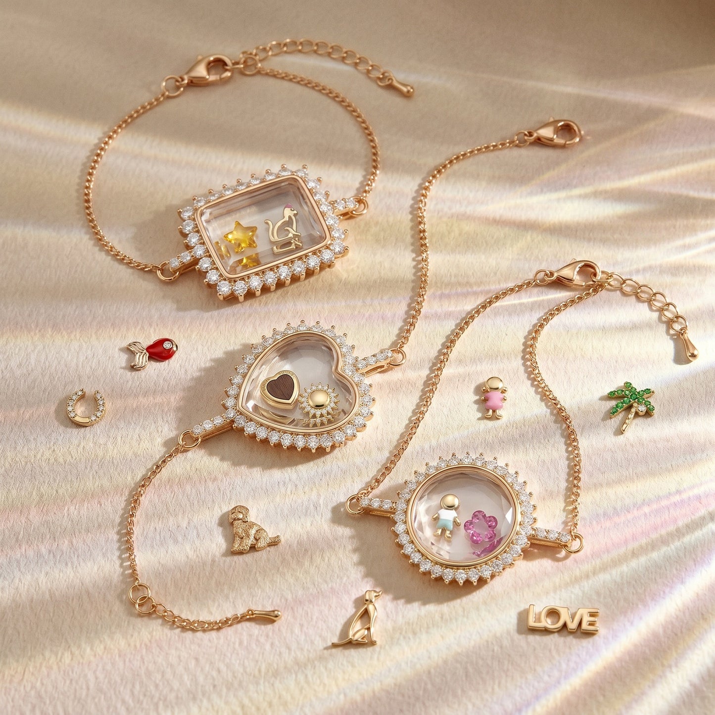 DIY Crystal Locket Bracelet