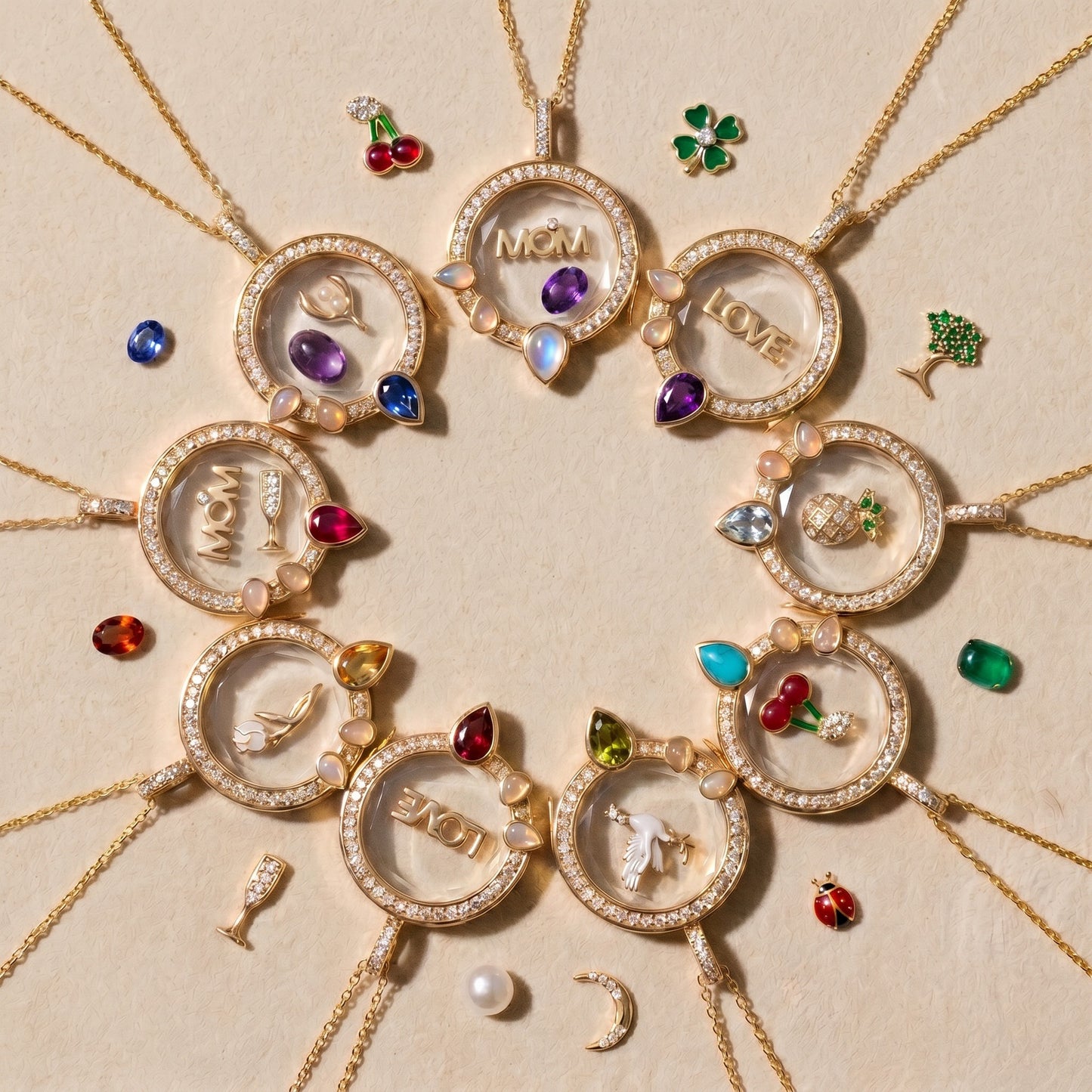 DIY Birthstone Halo Necklace
