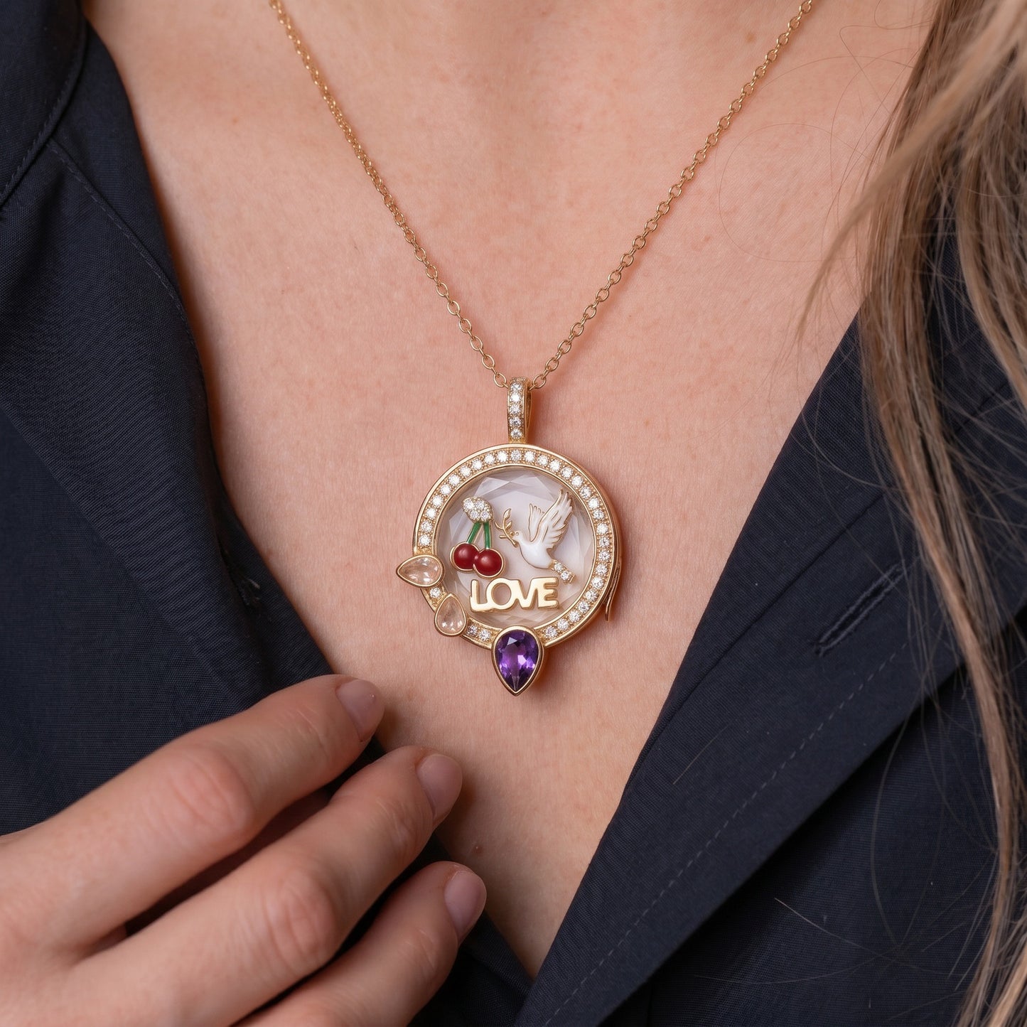 DIY Birthstone Halo Necklace