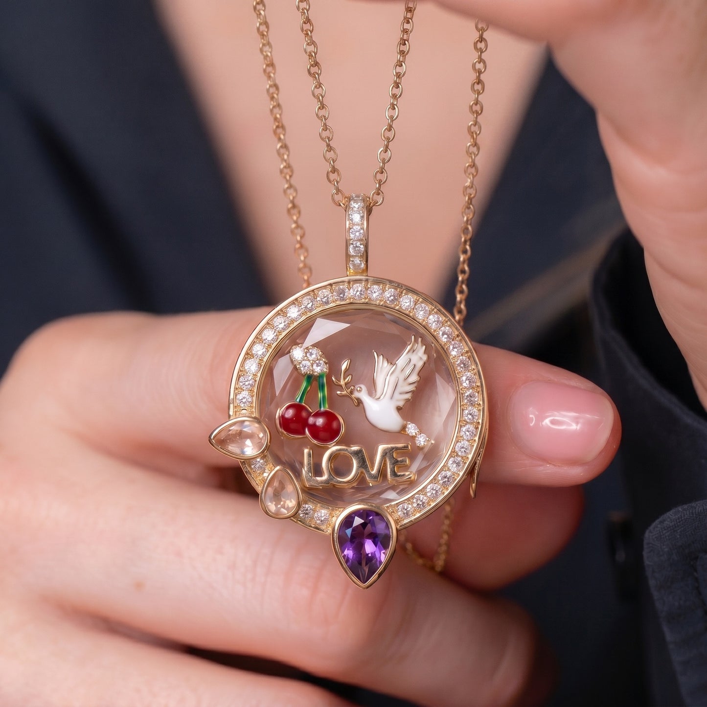 DIY Birthstone Halo Necklace