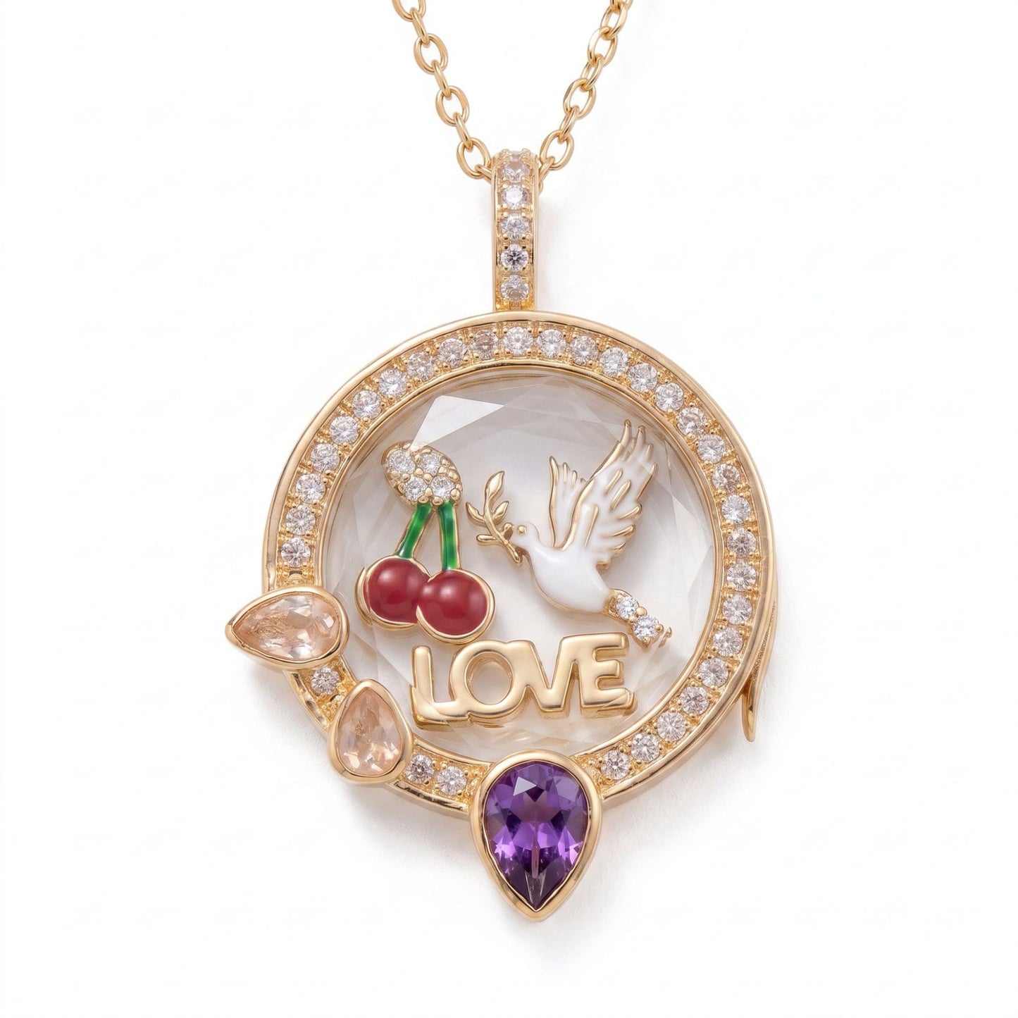 DIY Birthstone Halo Necklace