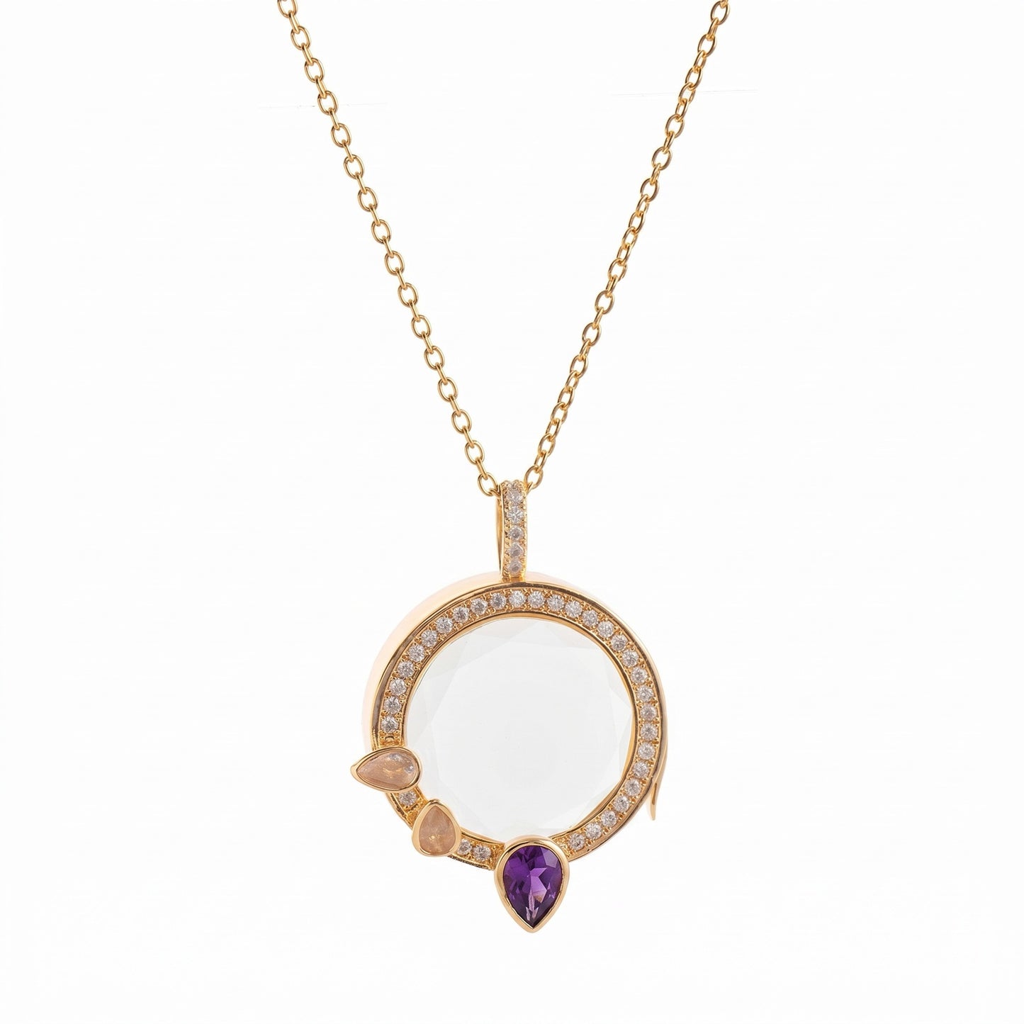 DIY Birthstone Halo Necklace