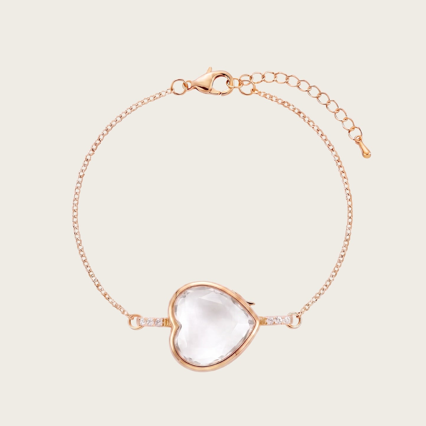 DIY Crystal Frame Bracelet – Detachable Copper Zirconia Border Pendant in Rectangle, Heart & Round