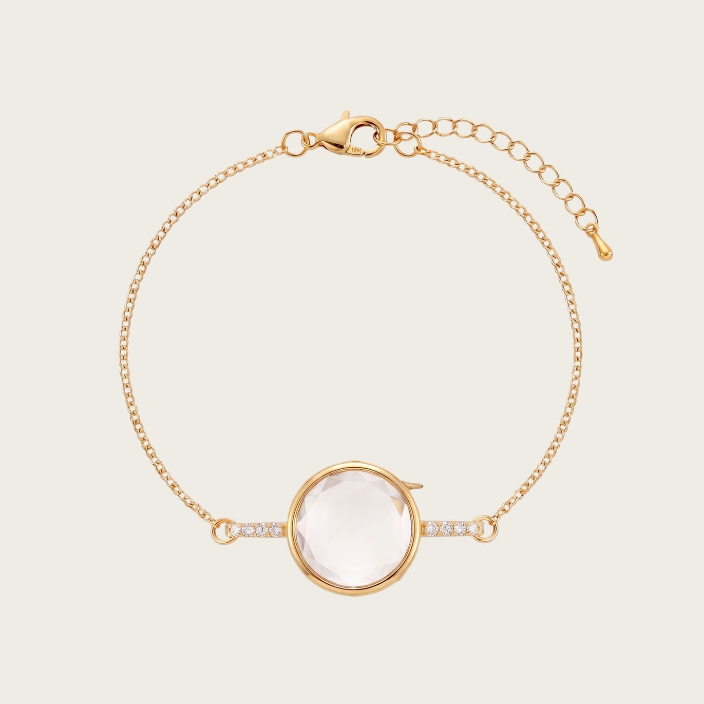 DIY Crystal Frame Bracelet – Detachable Copper Zirconia Border Pendant in Rectangle, Heart & Round