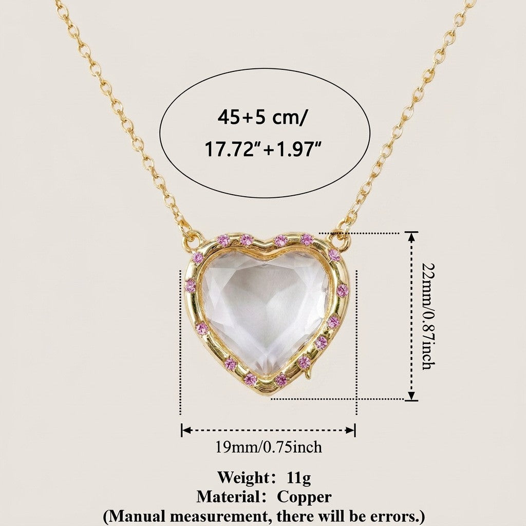 DIY Crystal Frame Bracelet – Detachable Copper Zirconia Border Pendant in Rectangle, Heart & Round