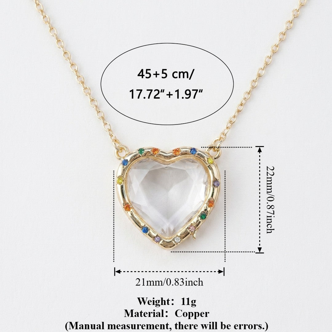 DIY Crystal Frame Bracelet – Detachable Copper Zirconia Border Pendant in Rectangle, Heart & Round