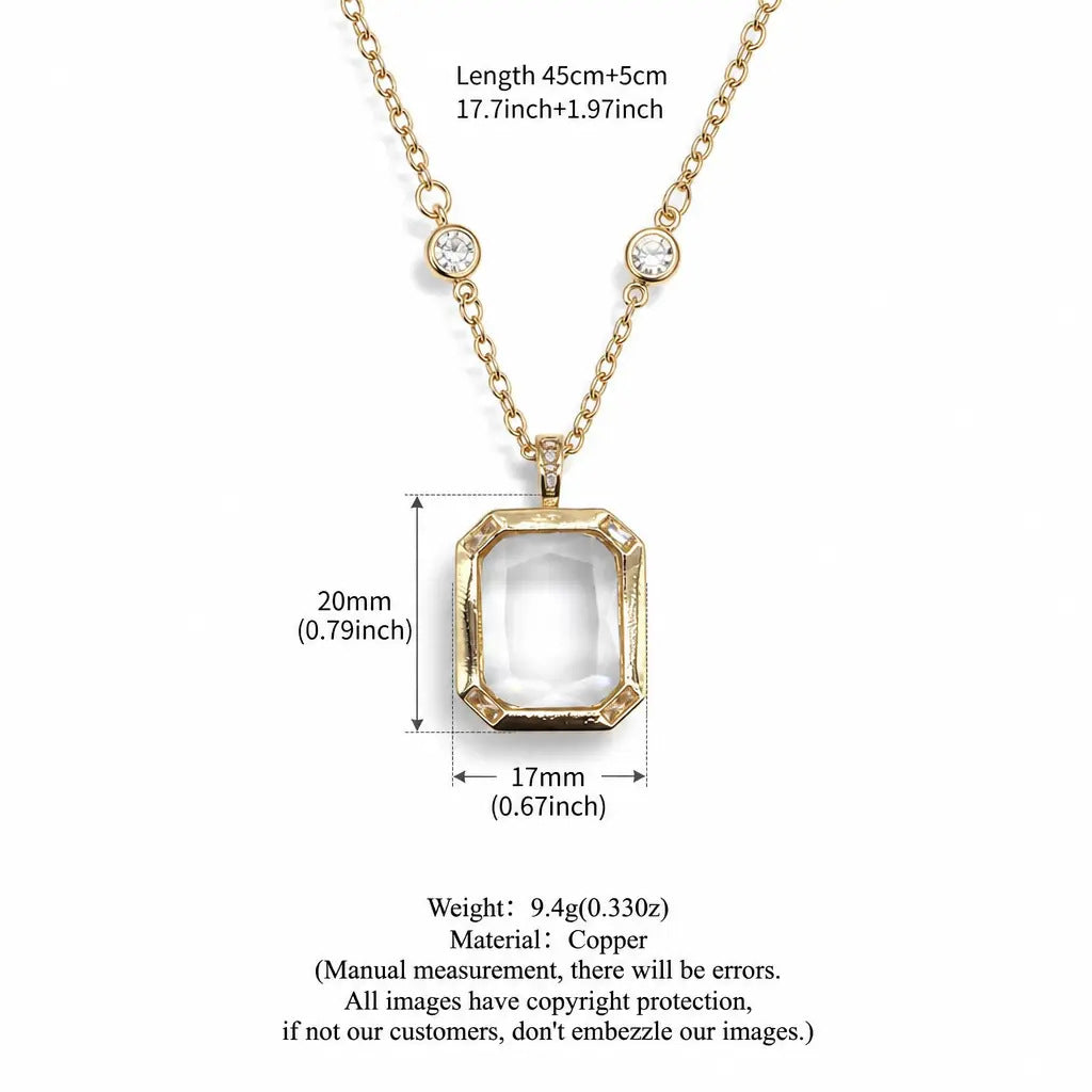 DIY Crystal Frame Bracelet – Detachable Copper Zirconia Border Pendant in Rectangle, Heart & Round