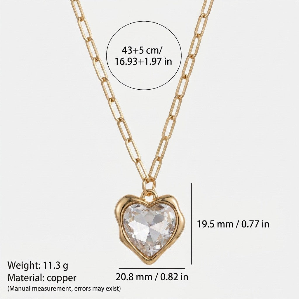 DIY Crystal Frame Bracelet – Detachable Copper Zirconia Border Pendant in Rectangle, Heart & Round