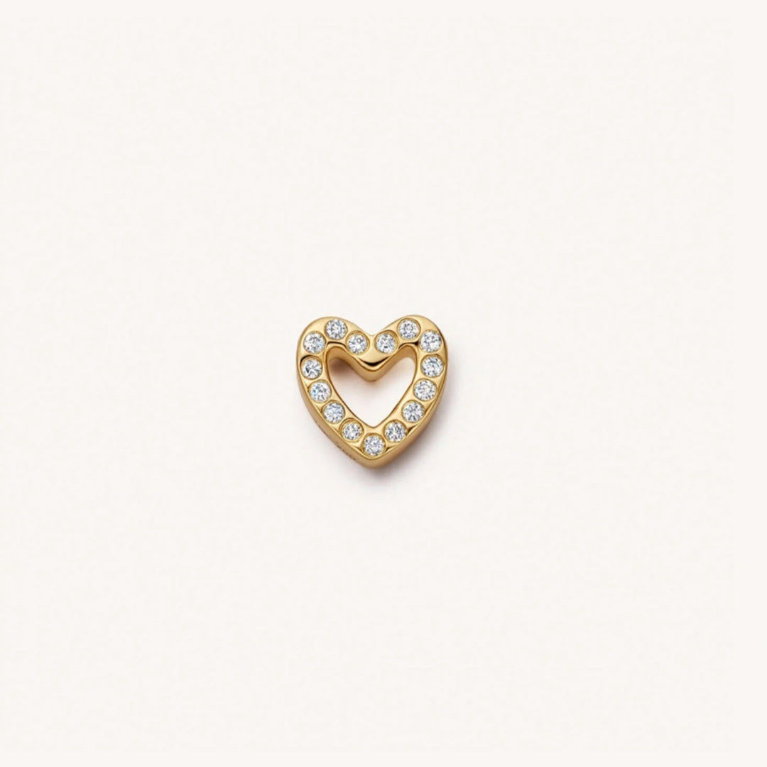 DIY Crystal Frame Bracelet – Detachable Copper Zirconia Border Pendant in Rectangle, Heart & Round