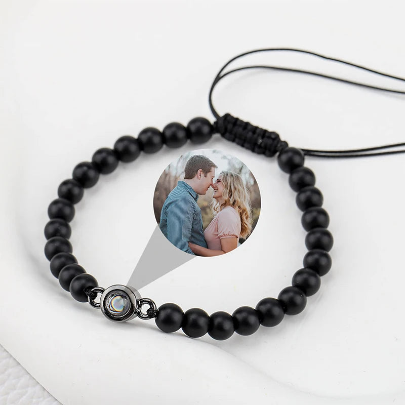 Custom Photo Projection Beaded Bracelet