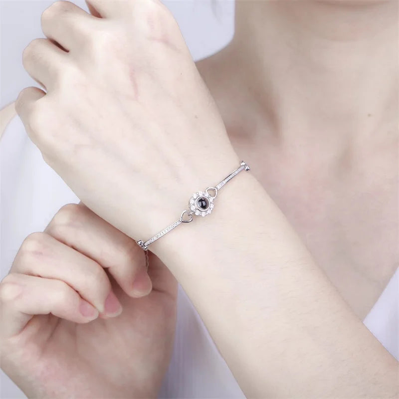 Custom Photo Projection Heart Chain Bracelet
